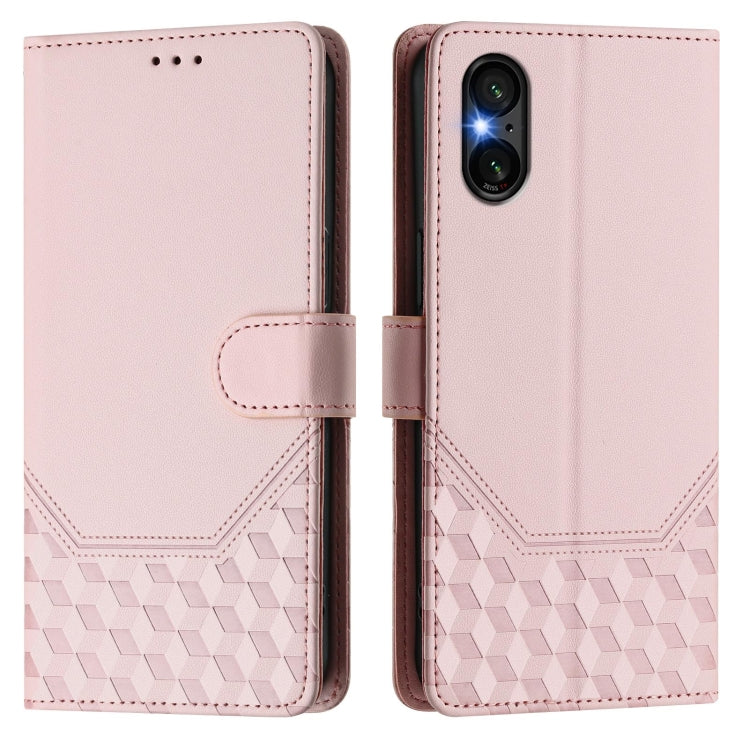For Sony Xperia 5 VI 2024 Honeycomb Embossing RFID Leather Phone Case