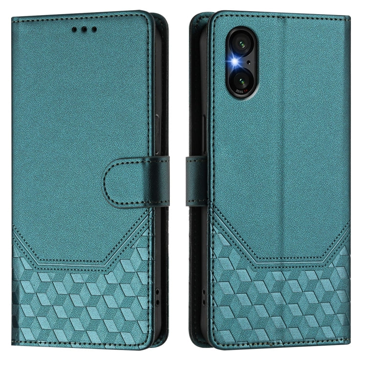 For Sony Xperia 5 VI 2024 Honeycomb Embossing RFID Leather Phone Case