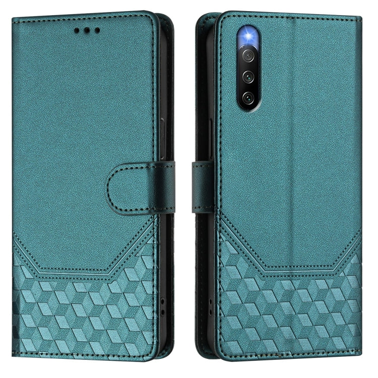 For Sony Xperia 10 IV Honeycomb Embossing RFID Leather Phone Case