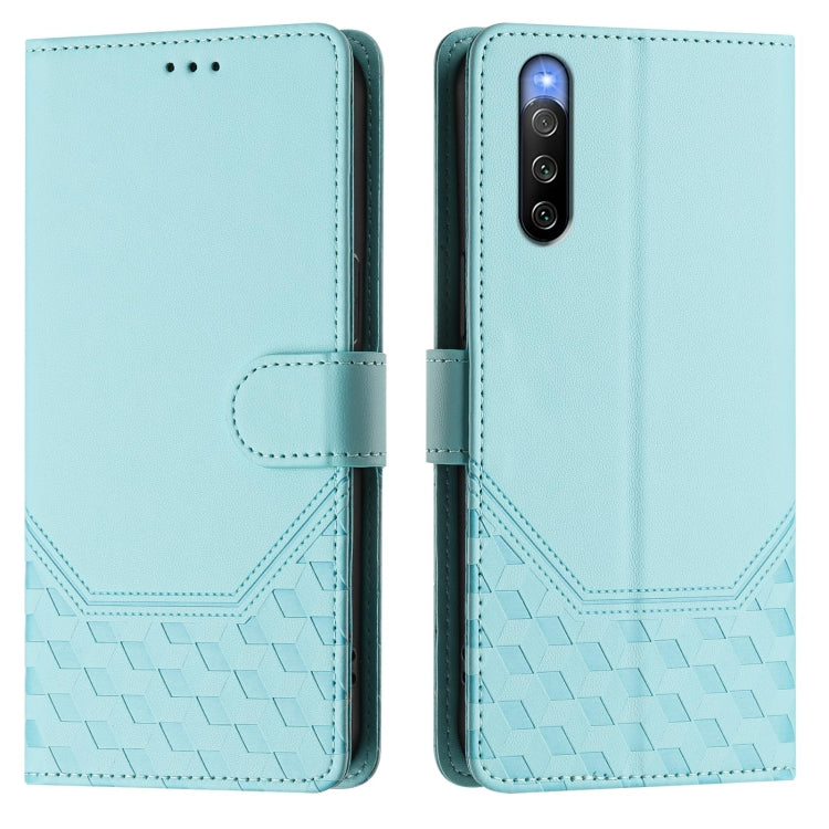 For Sony Xperia 10 V 2023 Honeycomb Embossing RFID Leather Phone Case