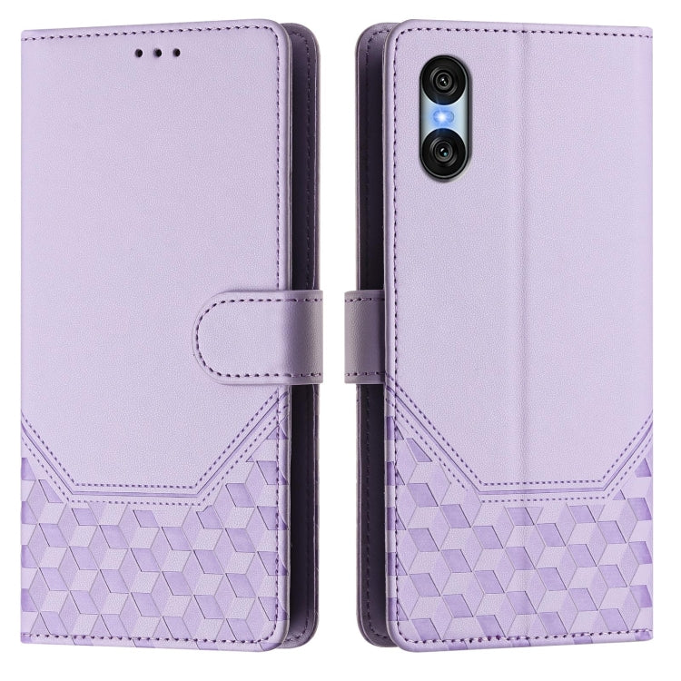 For Sony Xperia 10 VI 2024 Honeycomb Embossing RFID Leather Phone Case