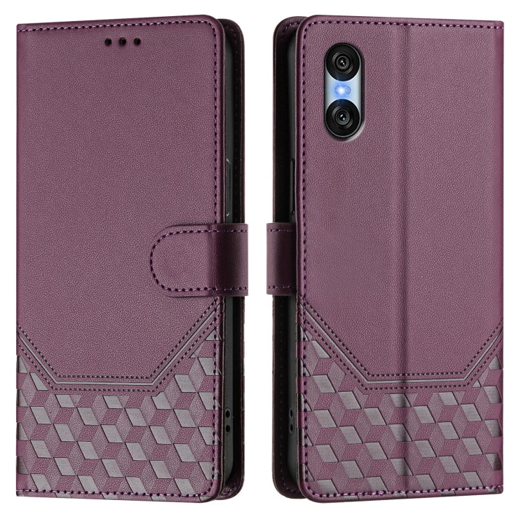 For Sony Xperia 10 VI 2024 Honeycomb Embossing RFID Leather Phone Case