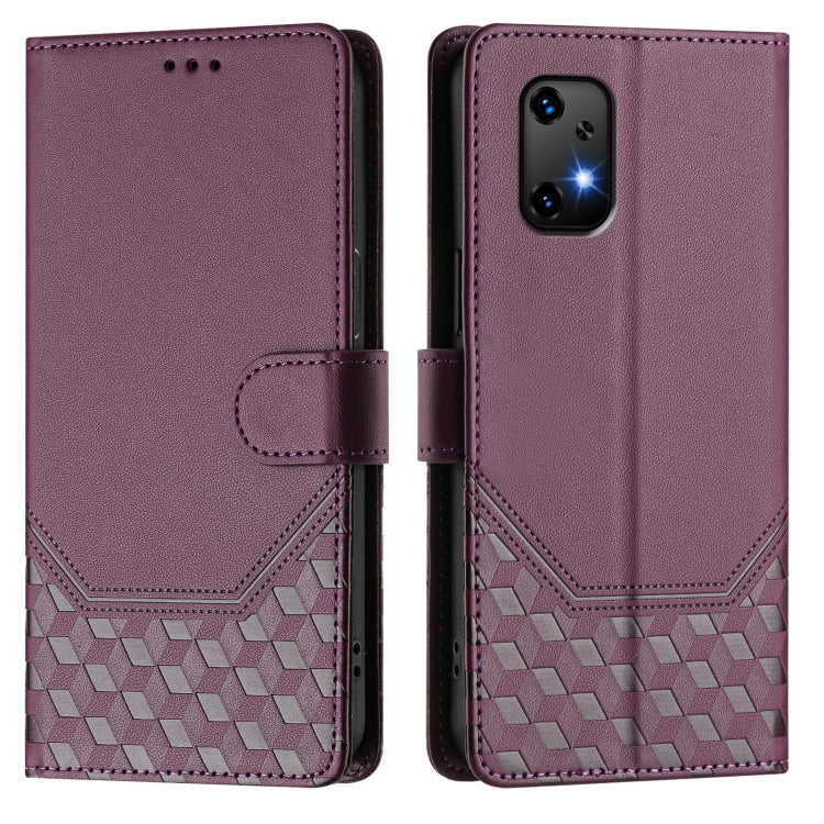 For Umidigi Bison X20 Honeycomb Embossing RFID Leather Phone Case