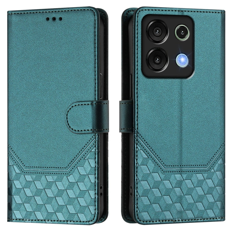 For Umidigi G9 5G Honeycomb Embossing RFID Leather Phone Case