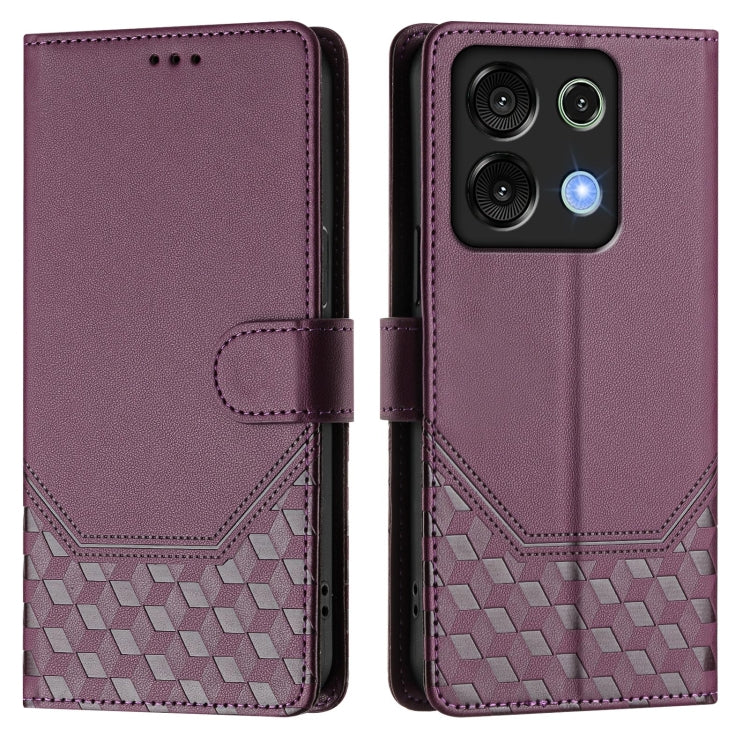 For Umidigi G9 5G Honeycomb Embossing RFID Leather Phone Case