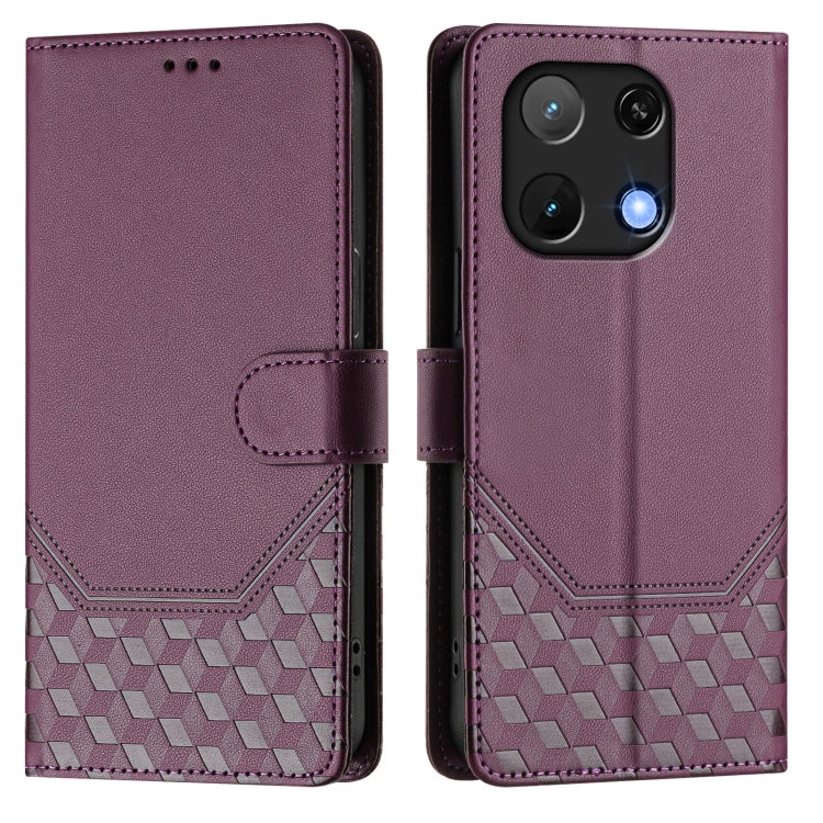 For Umidigi Note 90 Honeycomb Embossing RFID Leather Phone Case