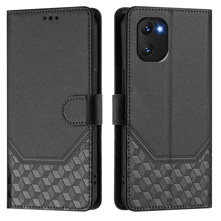 For Umidigi Power 7 / 7S Honeycomb Embossing RFID Leather Phone Case