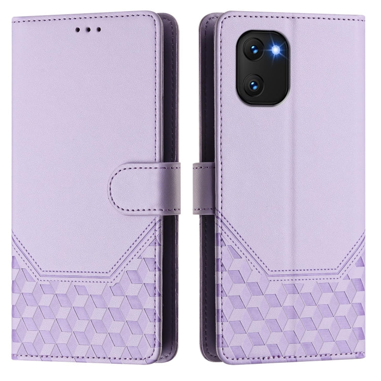 For Umidigi Power 7 / 7S Honeycomb Embossing RFID Leather Phone Case
