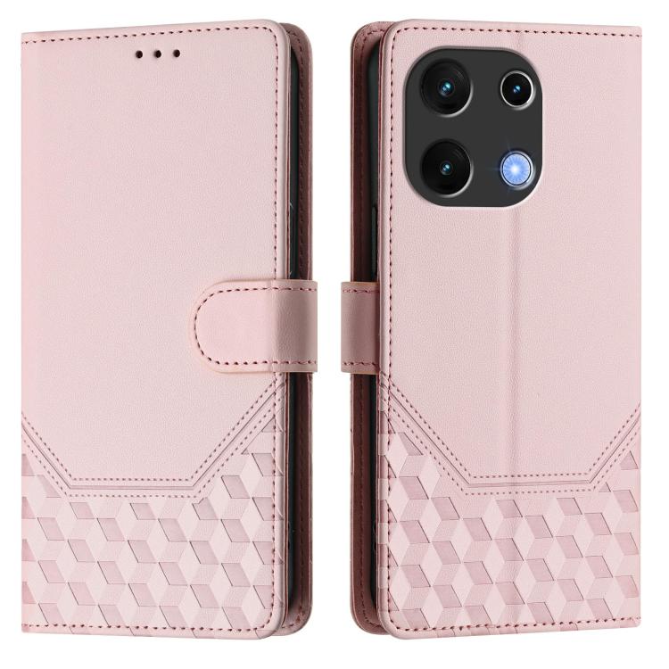 For Umidigi Note 100 Honeycomb Embossing RFID Leather Phone Case