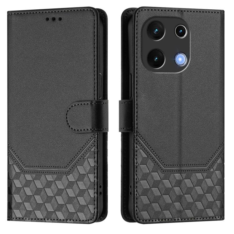 For Umidigi Note 100 Honeycomb Embossing RFID Leather Phone Case