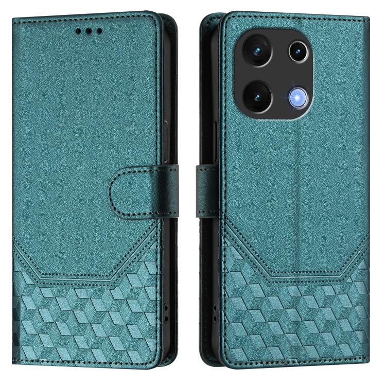 For Umidigi Note 100 Honeycomb Embossing RFID Leather Phone Case