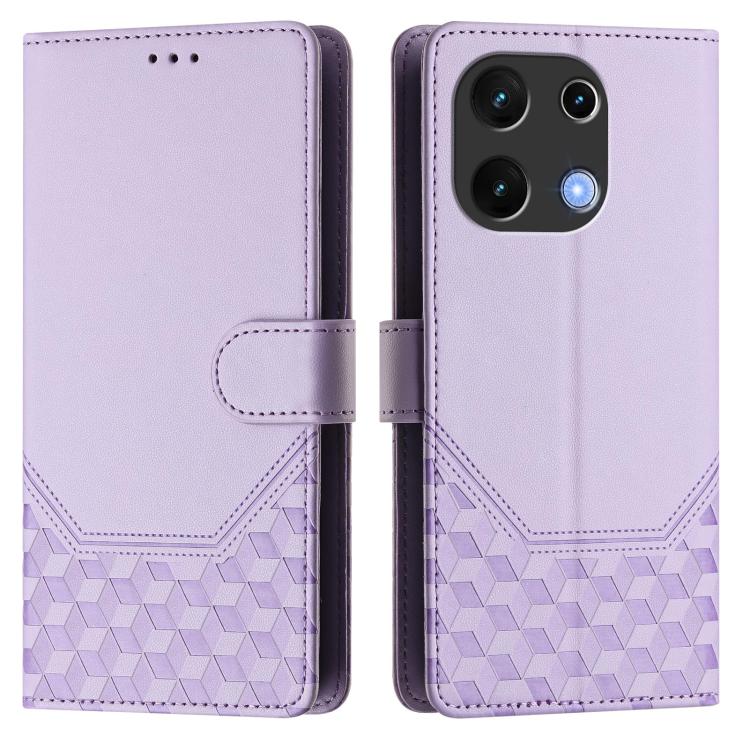 For Umidigi Note 100 Honeycomb Embossing RFID Leather Phone Case