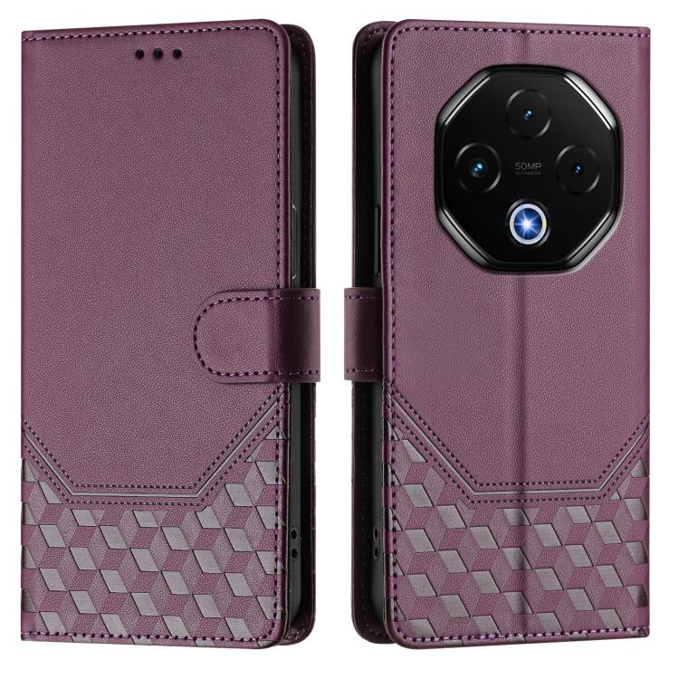 For Umidigi G100 Pro Honeycomb Embossing RFID Leather Phone Case