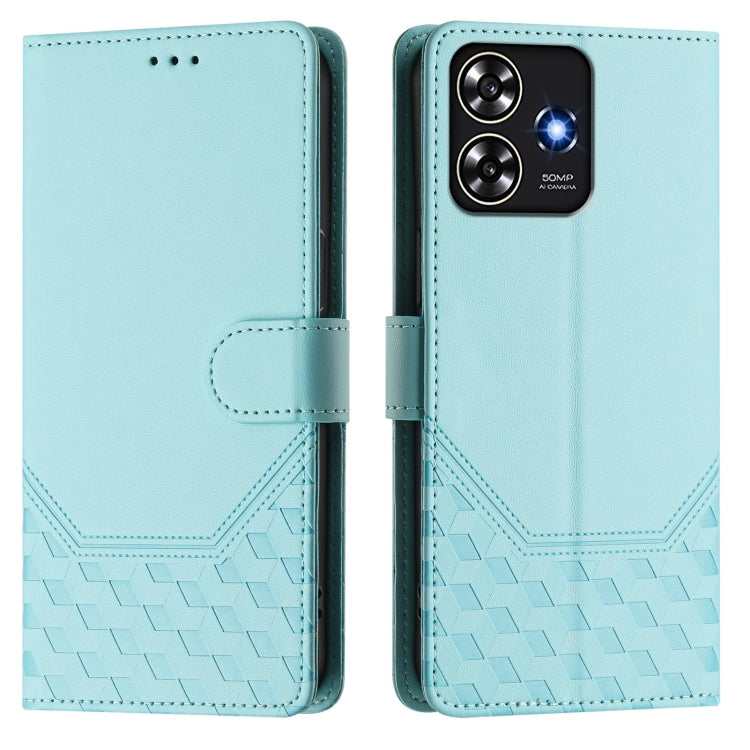 For ZTE Blade A73 4G Honeycomb Embossing RFID Leather Phone Case