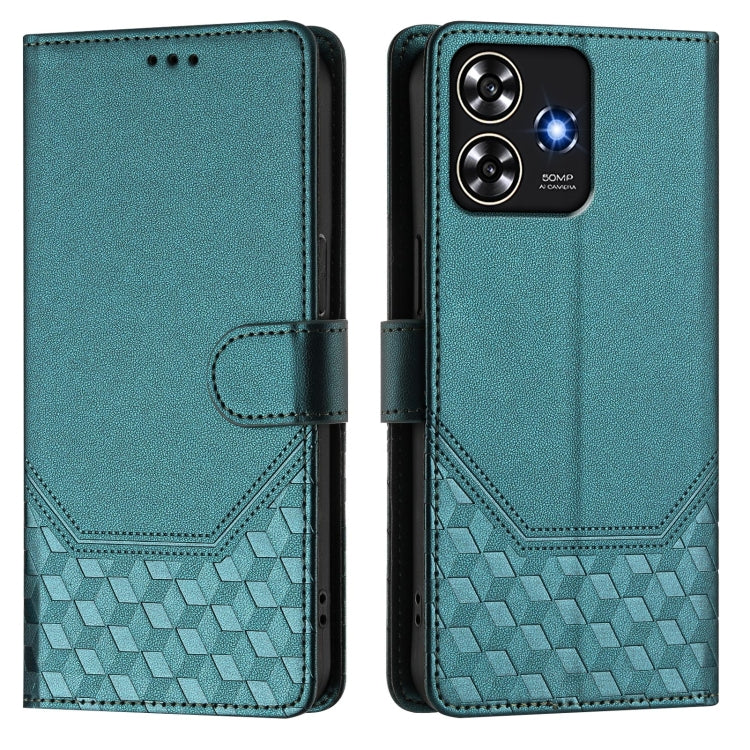 For ZTE Blade A73 4G Honeycomb Embossing RFID Leather Phone Case