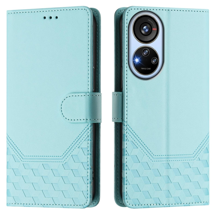 For ZTE Blade V40s Honeycomb Embossing RFID Leather Phone Case