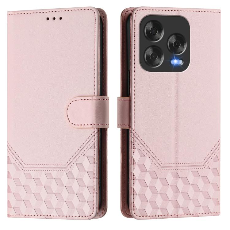 For ZTE Blade V70 Design Honeycomb Embossing RFID Leather Phone Case