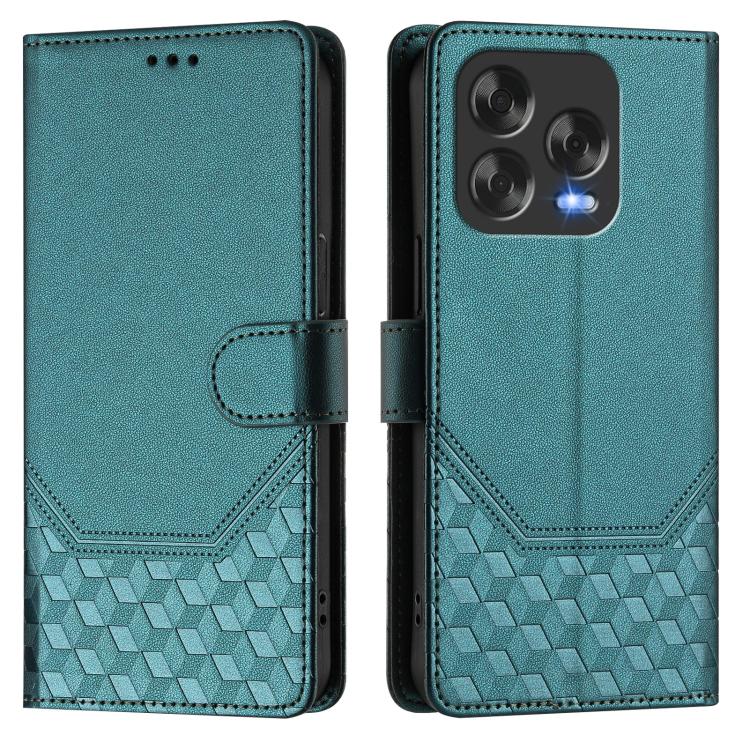 For ZTE Blade V70 Design Honeycomb Embossing RFID Leather Phone Case
