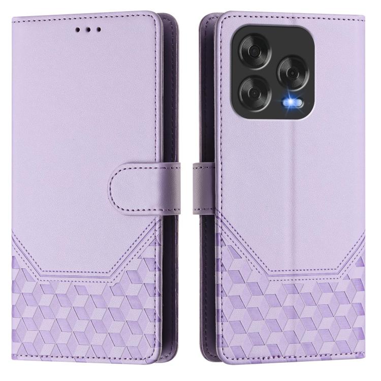 For ZTE Blade V70 Design Honeycomb Embossing RFID Leather Phone Case