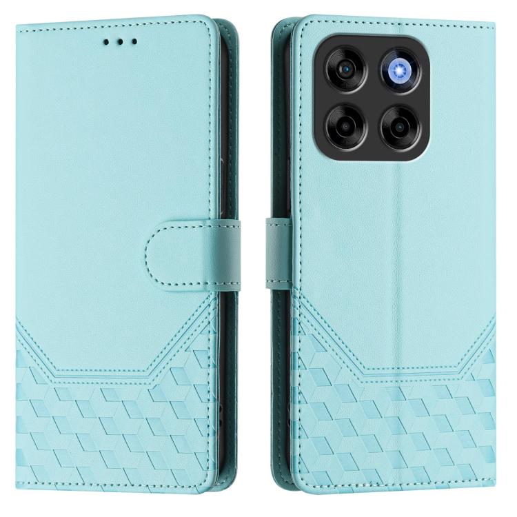 For ZTE Blade V70 Honeycomb Embossing RFID Leather Phone Case