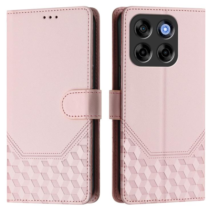 For ZTE Blade V70 Honeycomb Embossing RFID Leather Phone Case
