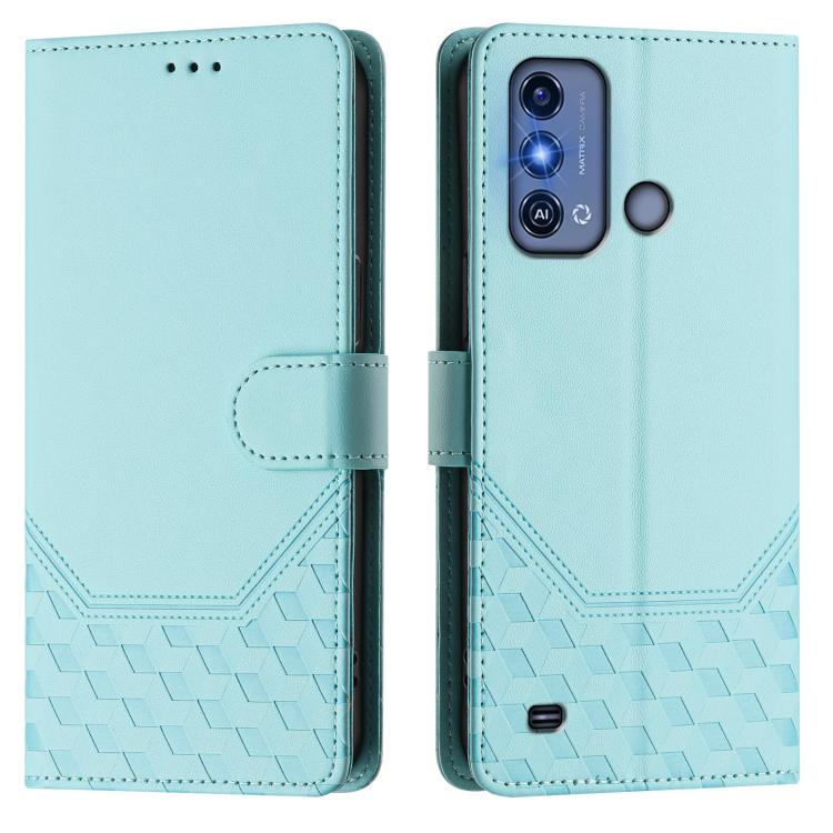 For ZTE Blade A53 Pro Honeycomb Embossing RFID Leather Phone Case