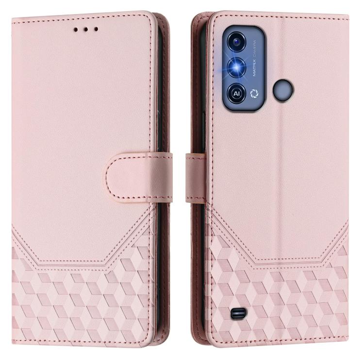 For ZTE Blade A53 Pro Honeycomb Embossing RFID Leather Phone Case