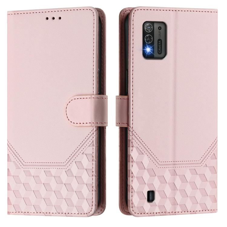 For ZTE Blade A52 Lite Honeycomb Embossing RFID Leather Phone Case