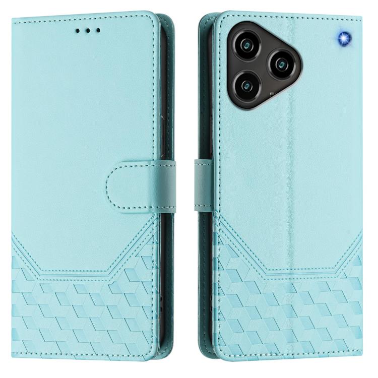 For ZTE Blade A76 4G Honeycomb Embossing RFID Leather Phone Case