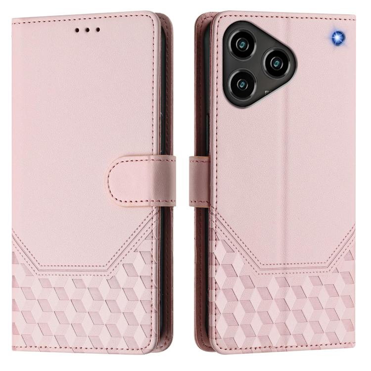 For ZTE Blade A76 4G Honeycomb Embossing RFID Leather Phone Case