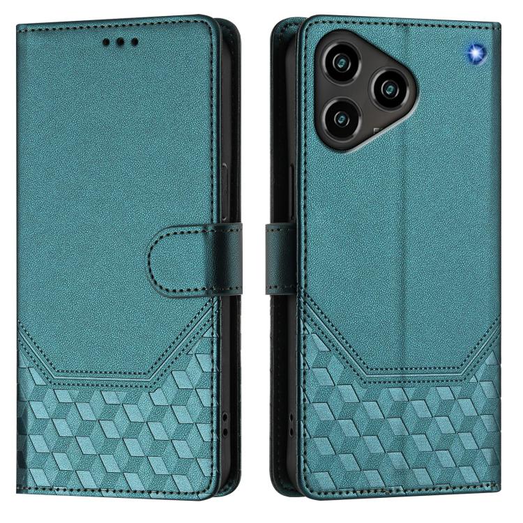 For ZTE Blade A76 4G Honeycomb Embossing RFID Leather Phone Case