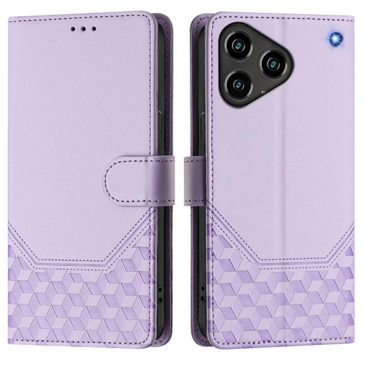 For ZTE Blade A76 4G Honeycomb Embossing RFID Leather Phone Case