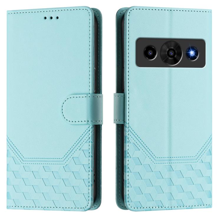 For ZTE Optus X Value 5G Honeycomb Embossing RFID Leather Phone Case