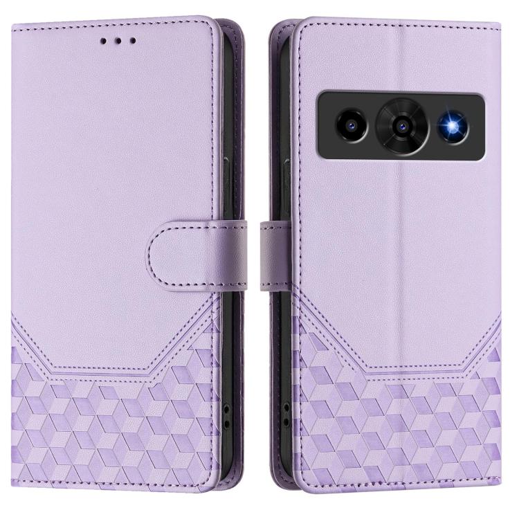 For ZTE Optus X Value 5G Honeycomb Embossing RFID Leather Phone Case
