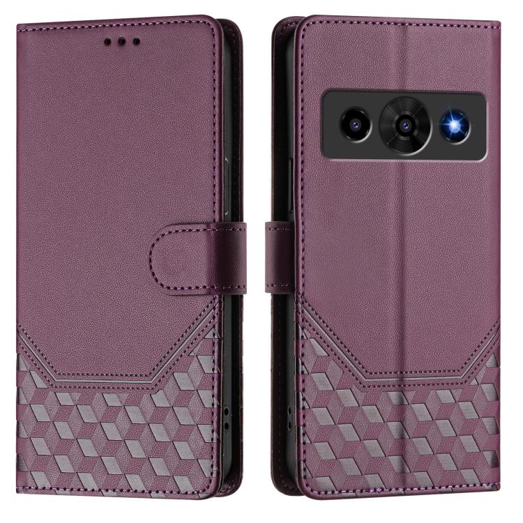 For ZTE Optus X Value 5G Honeycomb Embossing RFID Leather Phone Case
