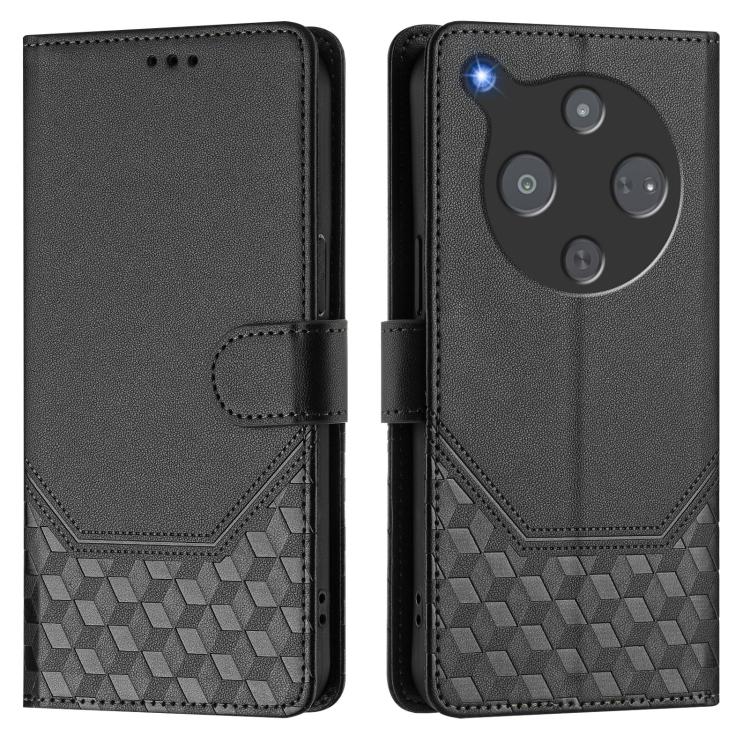 For ZTE Optus X Pro 2 5G Honeycomb Embossing RFID Leather Phone Case
