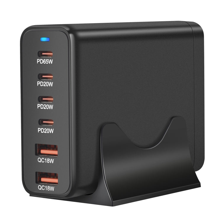 155W 4Type-C, 2USB 6-Ports Desktop Fast Charger, Plug Type:UK Plug