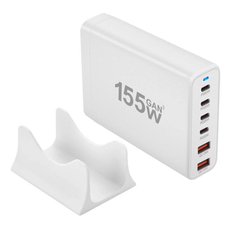 155W 4Type-C, 2USB 6-Ports Desktop Fast Charger, Plug Type:EU Plug