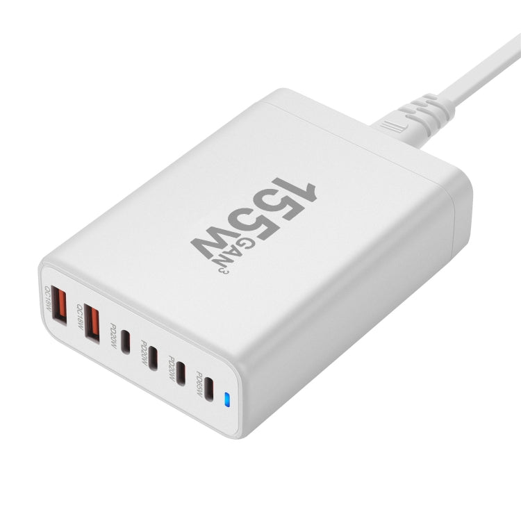 155W 4Type-C, 2USB 6-Ports Desktop Fast Charger, Plug Type:AU Plug