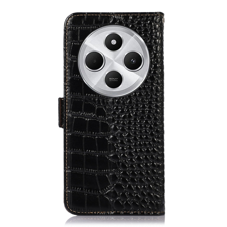 For Redmi 14C 4G Crocodile Top Layer Cowhide Leather Phone Case