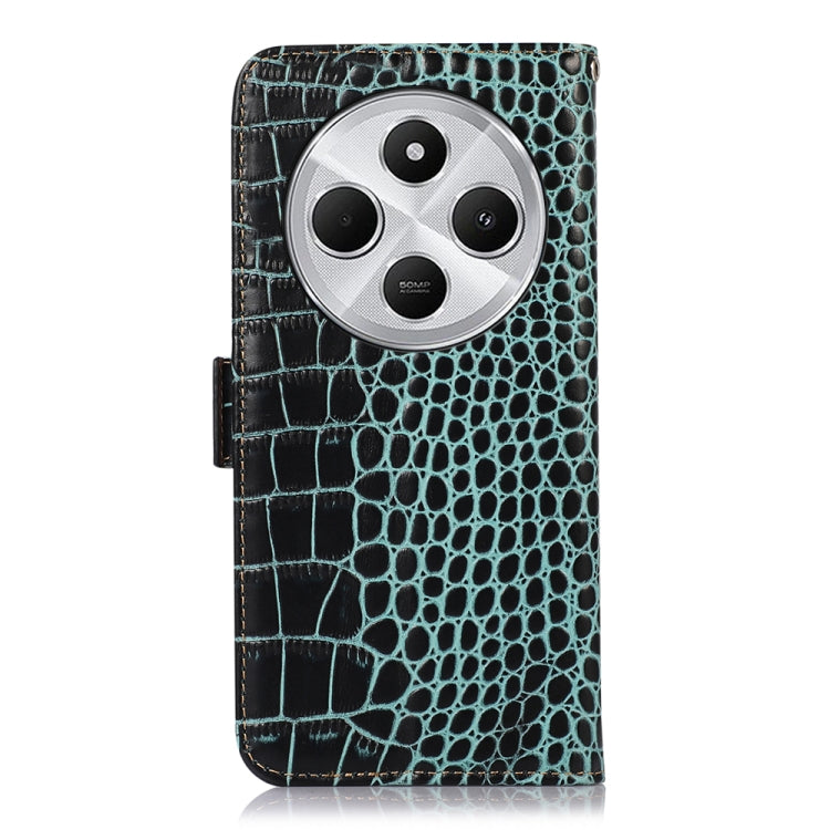 For Redmi 14C 4G Crocodile Top Layer Cowhide Leather Phone Case
