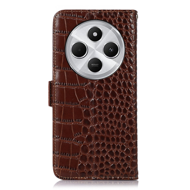 For Redmi 14C 4G Crocodile Top Layer Cowhide Leather Phone Case
