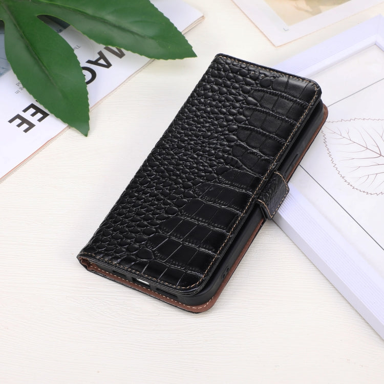 For Redmi Note 14 5G Crocodile Top Layer Cowhide Leather Phone Case