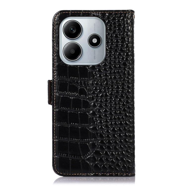 For Redmi Note 14 5G Crocodile Top Layer Cowhide Leather Phone Case