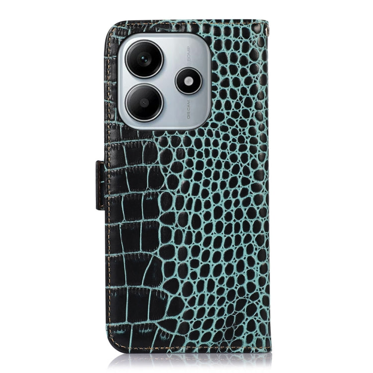 For Redmi Note 14 5G Crocodile Top Layer Cowhide Leather Phone Case