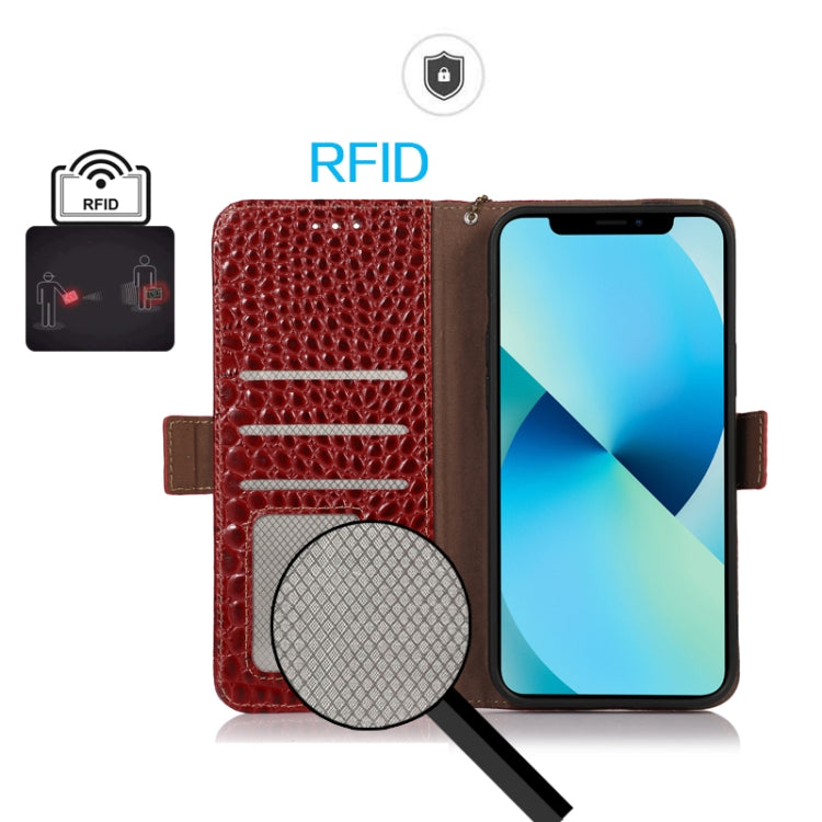 For Redmi Note 14 Pro 5G Crocodile Top Layer Cowhide Leather Phone Case