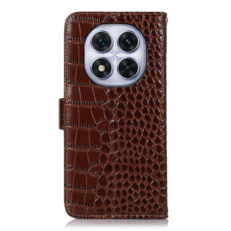For Redmi Note 14 Pro 5G Crocodile Top Layer Cowhide Leather Phone Case