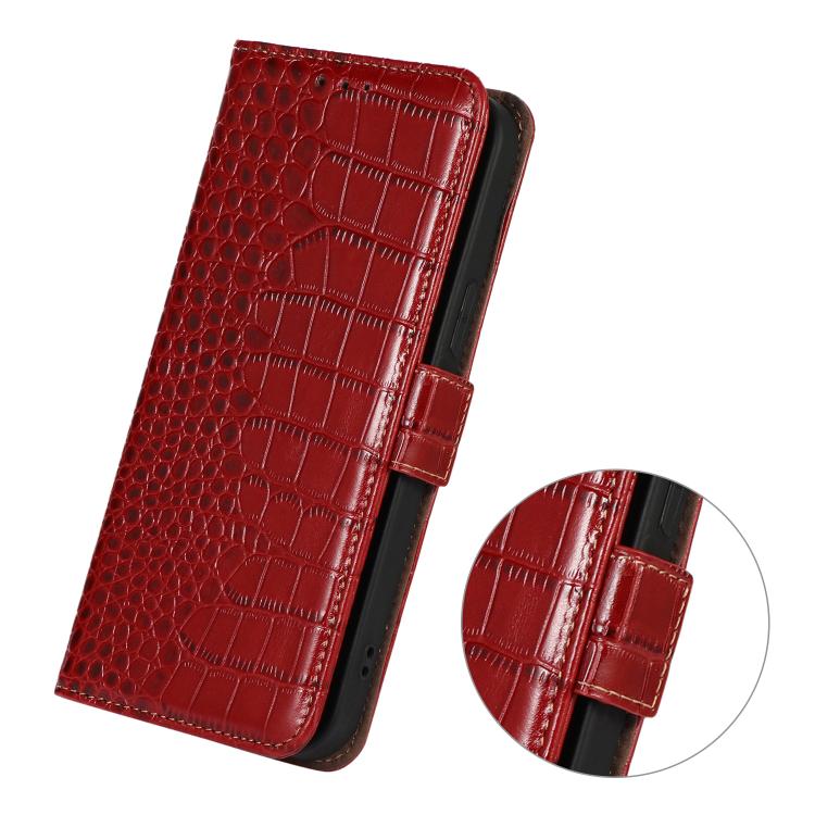 For Redmi K80 Crocodile Top Layer Cowhide Leather Phone Case