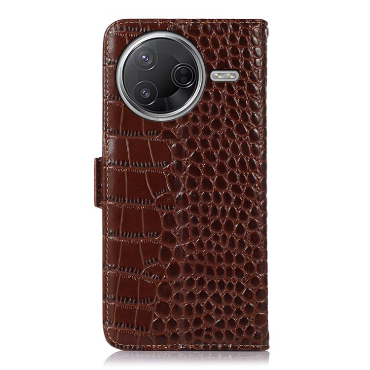 For Redmi K80 Crocodile Top Layer Cowhide Leather Phone Case