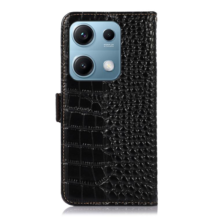 For Redmi Note 14S 4G Crocodile Top Layer Cowhide Leather Phone Case
